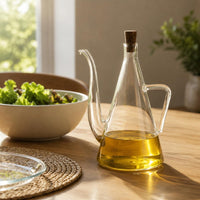 Borosilicate Glass Oil Jug Easy Pour Spill-Resistant Cruet