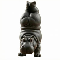 Resin Meditation Hippo Ornament Sturdy Meditation Hippo Figurine Whimsical