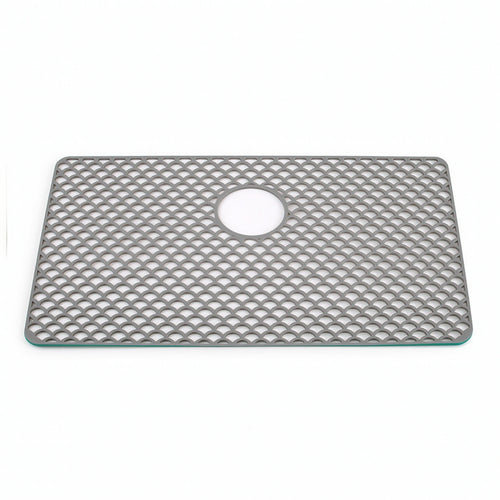 Silicone Sink Mat Heat Resistant Sink Mat with Drain Hole Safeguarding