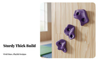 Plastic Climbing Stone Double-Hole Design Wall Hold Textured Grips Weather Resistant for Young Children, Climbers, Backyard