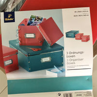 Foldable Storage Box Set of 3 with Snap Lids