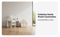 2-Drawer Cabinet with Bow Pulls Space-Saving Design Bedside Table Compact Size