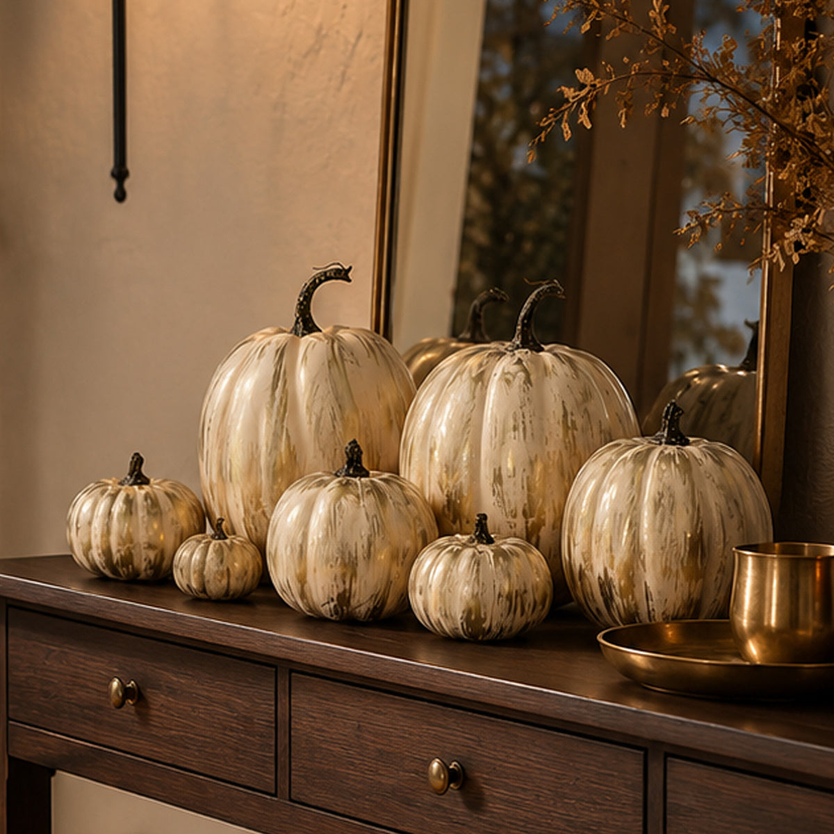 Simulated Pumpkin Decoration Foam Prop for Thanksgiving Tabletop
