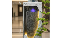 Chinese Design Floor Water Feature Feng Shui Design Water Feature Soothing Sounds Indoor Waterfall Water Feature for Business Owners, Living Room