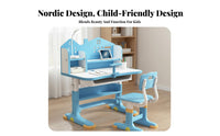 Rounded Corners Adjustable Kids Desk and Chair Set Widened Desktop Height Adjustable Learning Table Safe & Long-Lasting Kids Desk and Chair Set Strong Load Bearing for Students