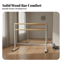Double Ballet Bar Stable Base Adjustable Double Barre Anti-Slip Feet Portable Dance Bar for Dancers, Beginners, Gym