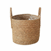 Woven Seagrass Planter Handmade Boho Decorative Basket Nordic Design for Balcony