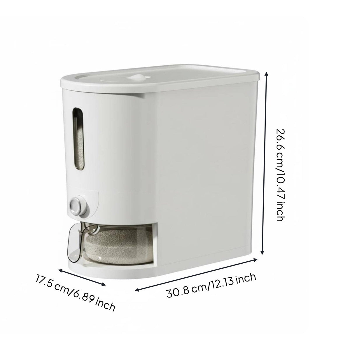 Airtight Seal Rice Dispenser Moisture-Proof Rice Storage Bin Dustproof for Countertop, Pantry, Narrow Areas