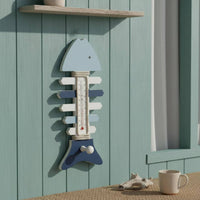 Wooden Marine Skeleton Thermometer Vintage Look Coastal Wall Decor Handmade
