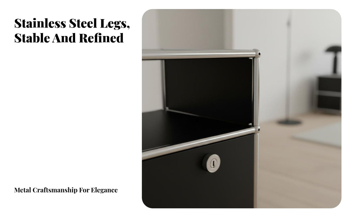 2-Drawer Metal Cabinet rustic aesthetic Nightstand Vintage Inspired for Bedroom