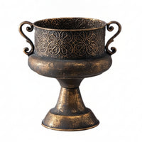 Trophy Vase Distressed Urn Vase Metal for Tabletop