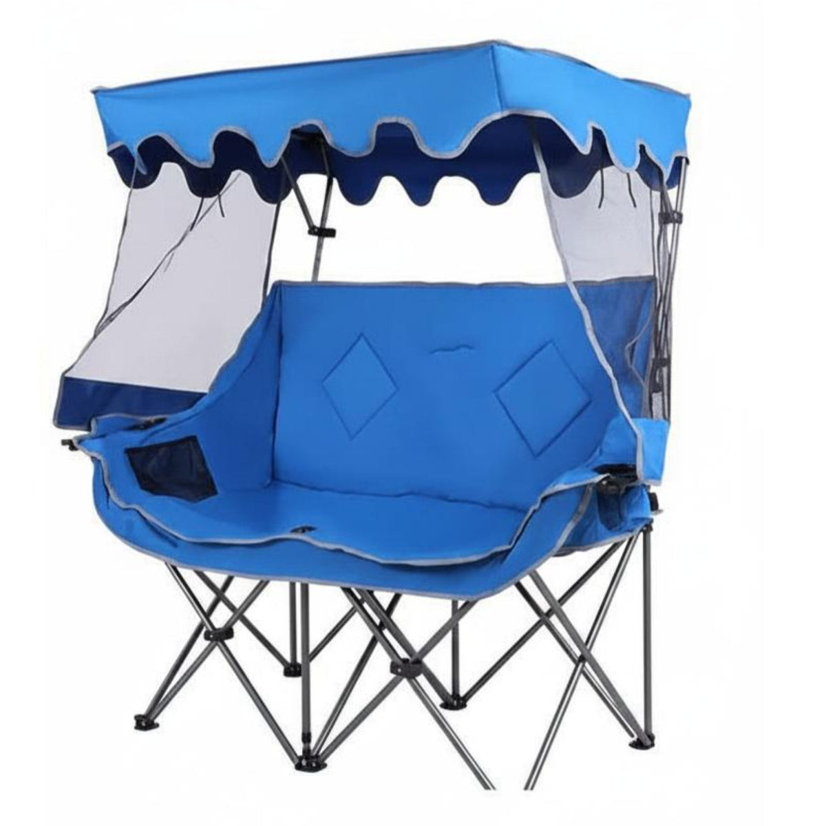 Double Seat Canopy Chair Backrest Portable Folding Loveseat Protection Outdoor Seating for Campers