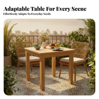 Square Meal Table sturdy Wood Square Utility Table Multi-Purpose Simple Design for Apartment Dwellers, Study Room, Home Office