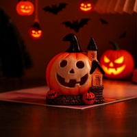Halloween Pumpkin Resin Figurine for Tabletop Decor