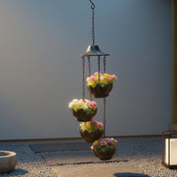 Lotus Hanging Planter Decorative Chain Garden Decor Multi-Tier for Balcony