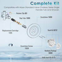 Cartridge Replacement with Removal Tool and Faucet Handle Kit for Moen Chateau Series