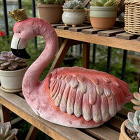 Flamingo Storage Box Detailed Feathers House Decoration Waterproof for Gardeners