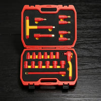 EV Ready Insulated Tool Kit Electric Insulated Socket Set Metric Tool Kit with Foam Trays Portable for Mechanics, Electricians, Diyers, Automotive Repair, Electrical Work, Roadside Emergencies, Workshops