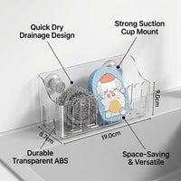 Drain Rack and Kitchen Sink Organizer for Small Items, Wall Mount Shelf with Suction Cup Design