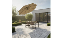Outdoor Umbrella with Base Heavy Duty Tilting Patio Umbrella Windproof for Homeowners, Cafe Owners, Backyard, Terrace, Courtyard