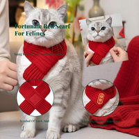 Cat Scarf, Red Knitted Pet Accessory, Cute Winter Wear
