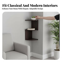 Tiered Fan-Shaped Shelf adaptable Display Corner Storage Rounded Edges for Study