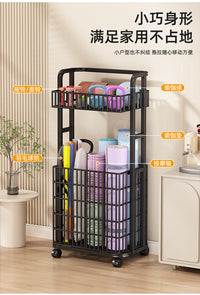 瑜伽垫收纳筐运动体育健身器材收纳架家用篮球羽毛球类玩具置物架