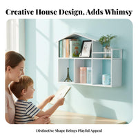 House-Shaped Cubby Shelf Versatile Use Multi-Level Wall Unit Waterproof