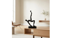 Modern Iron Sculpture Black Abstract Sculpture Elegant Statue Minimalist for Homeowners, Shelf, Tabletop, Desk, Living Room