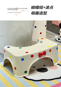 波点多巴胺色厕所马桶凳脚踩塑料加厚防滑卫生间垫脚神器儿童厕所