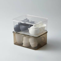 Lidded & tea beverage Set Box particleproof countertop Organizer Transparent Design for Pantry