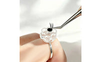 100 Pieces Lash Glue Tray with Flower Wells Compact Lash Tray Portable Holder for Beauticians