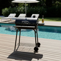 Briquette Barbecue Grill Black Briquette Grill with Lid Freestanding for Families, Backyard, Patio
