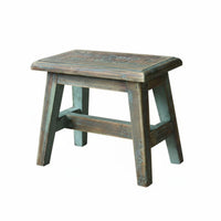 Rustic Design Miniature Plant Stool Farmhouse appeal Miniature Decorative Stool Vintage Look Flower Pot Holder Sturdy Construction for Gardeners, Home Decorators, Balcony, Indoor, Living Room, Windowsill