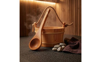 Red Cedar Sauna Pail Natural Wood Grain Sauna Pail and Ladle Set