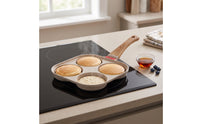 Egg Frying Pan with Lid Induction Compatible Egg Pan with Lid Stone-Derived Cookware for Busy Families, Students, Breakfast, Small Kitchens