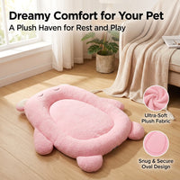 Cartoon Dog Bed, Calming Cat Bed for Anxious Pets, Washable Oval Dog Beds 56x49cm, Soft Polyester Fibre
