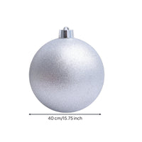 Christmas Ornament with Hanging Cap Glittery Christmas Ball Tree Ornaments Silver