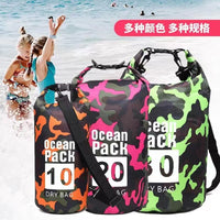 厂家现货迷彩漂流防水袋单肩双肩防水桶包涤纶轻便漂流袋防水包