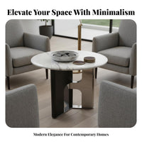 Round Coffee Table Italian Minimalist Design for Lobby, Homeowners, Families