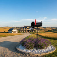 Metal Mailbox Post Lockable Freestanding Mailbox with Post Powder-Coated Finish