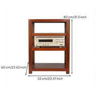 Solid Wood Audio Rack High-Fidelity Grade High-Fidelity Equipment Stand Rounded Edges Wooden Stereo Component Shelf for Audiophiles, Listening Room