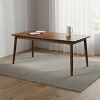 Rectangular Dining Table and Chairs Space Saving Walnut Wood Dining Furniture Modern Design Wooden Table and Chairs for Families, Home