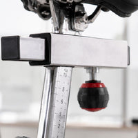 Adjustable Seat Air Resistance Bike Stable Base Upright Air-Resistance Bike Console Display Fitness Equipment Transport Wheels for Home Gym