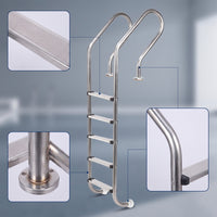 Stainless Steel Pool Ladder Non-Slip Pool Ladder with Handrails Polished