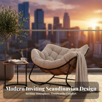 paded Rocking Lounger Reclining Design paded Patio rocking chair Padded pad Modern aesthetic for Homeowners, Balcony, Bedroom