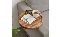 Sofa Side Table with Metal Brackets Compact Sofa Arm Table Furniture for Living Room