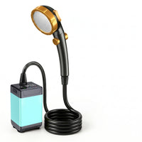 Digital Display Battery Powered Portable Shower Compact Design USB Rechargeable Shower Pump Suction Cup Mount Handheld Showerhead Hook Hanger for Backyard