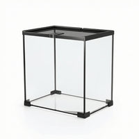 Front-Opening Glass Terrarium Black Habitat Tank Versatile for Desktop, Reptiles