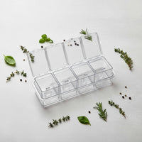 4 Compartment Seasoning Box Dust-Proof Lids 4 Compartment Seasoning Box